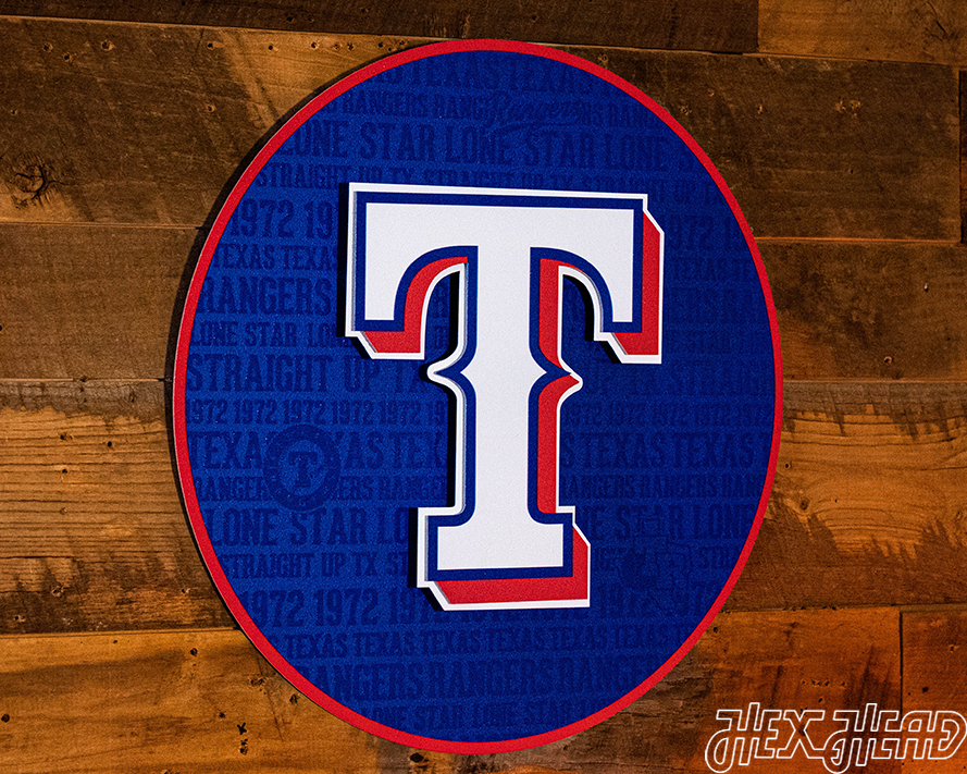 Texas Rangers CRAFT SERIES 3D Embossed Metal Wall Art