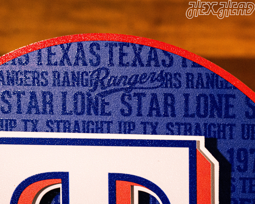 Texas Rangers CRAFT SERIES 3D Embossed Metal Wall Art