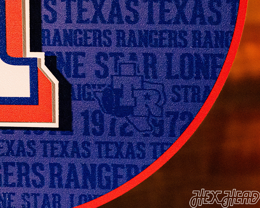 Texas Rangers CRAFT SERIES 3D Embossed Metal Wall Art