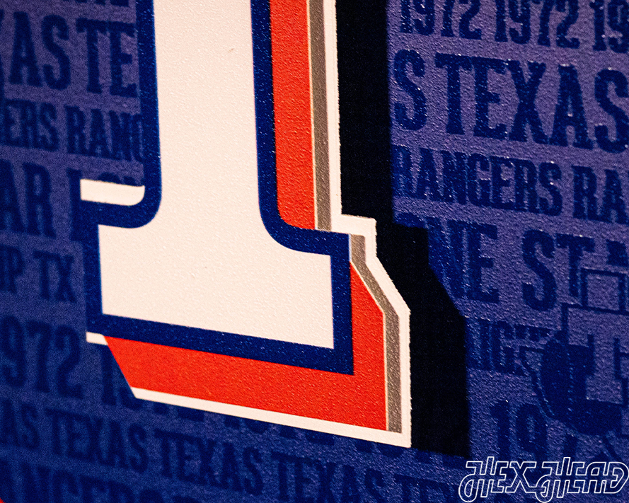 Texas Rangers CRAFT SERIES 3D Embossed Metal Wall Art