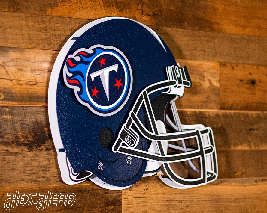 BLITZ Collection - 8 Layer Tennessee Titans Helmet 3D Vintage Metal Wall Art