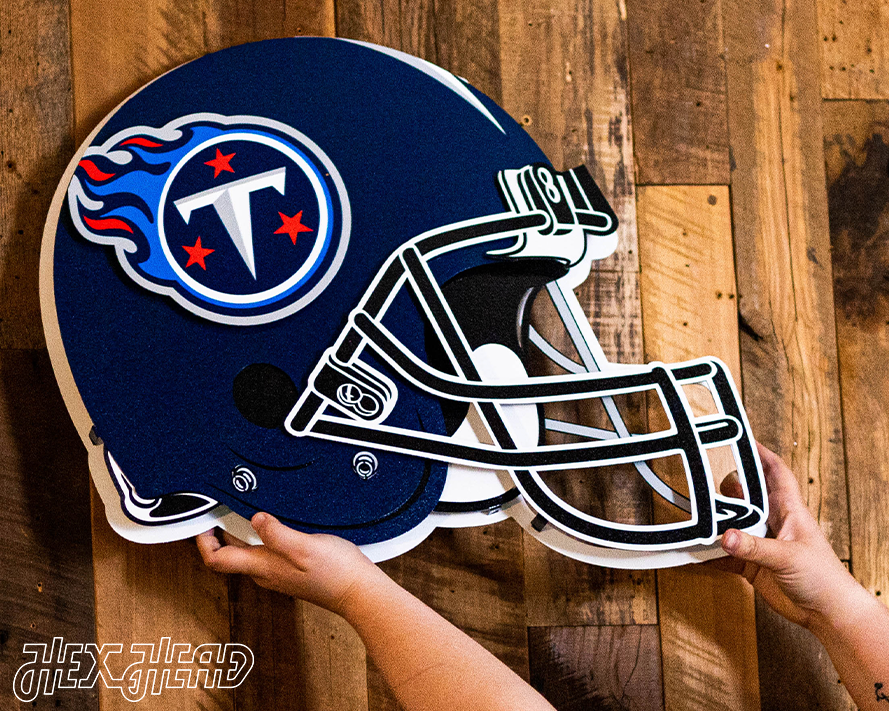 BLITZ Collection - 8 Layer Tennessee Titans Helmet 3D Vintage Metal Wall Art