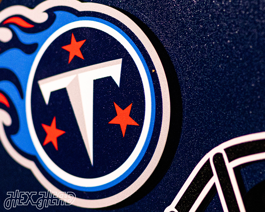 BLITZ Collection - 8 Layer Tennessee Titans Helmet 3D Vintage Metal Wall Art