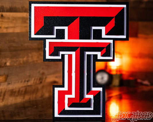 Texas Tech Red Raiders "DOUBLE T" 3D Vintage Metal Wall Art