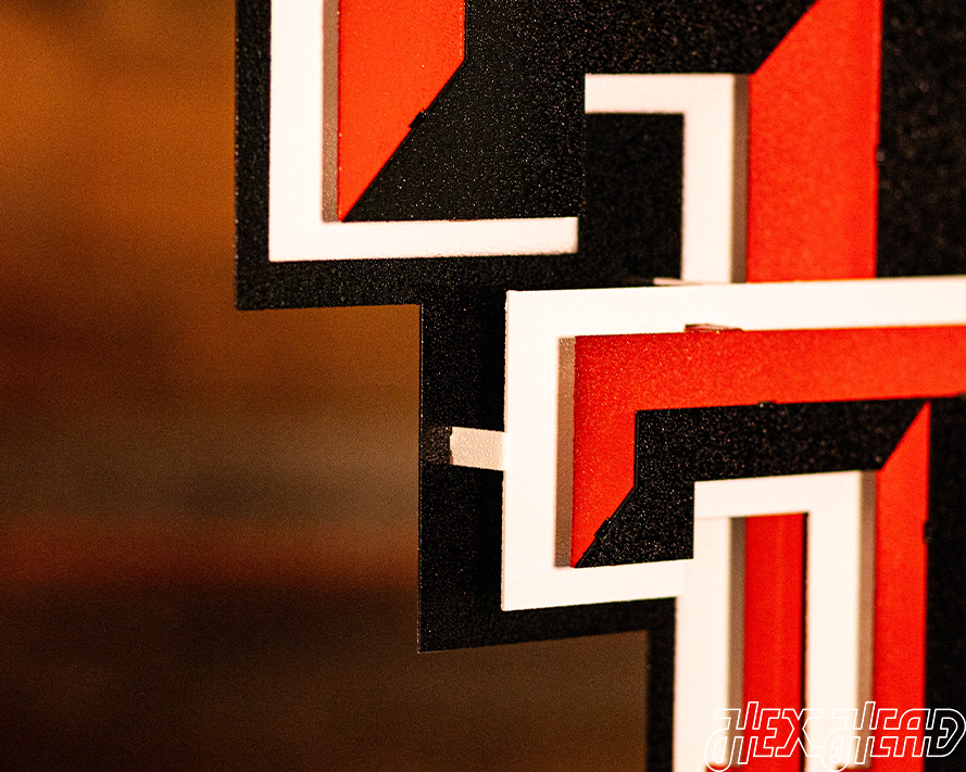 Texas Tech Red Raiders "DOUBLE T" 3D Vintage Metal Wall Art