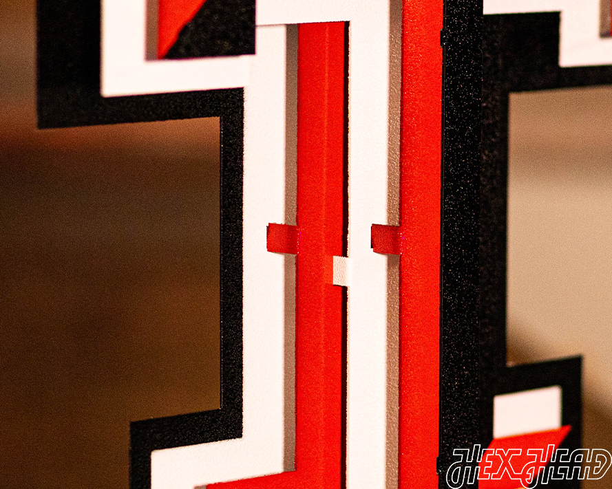 Texas Tech Red Raiders "DOUBLE T" 3D Vintage Metal Wall Art