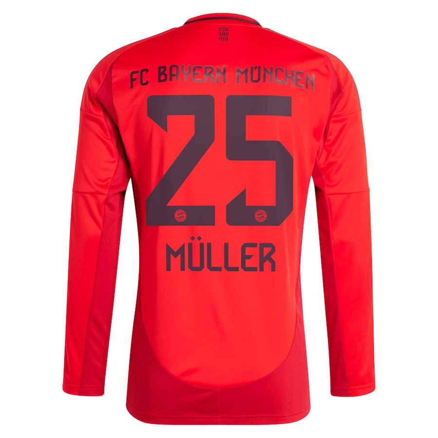 Thomas Müller Bayern Munich adidas 2024/25 Home  Long Sleeve Player Jersey - Red