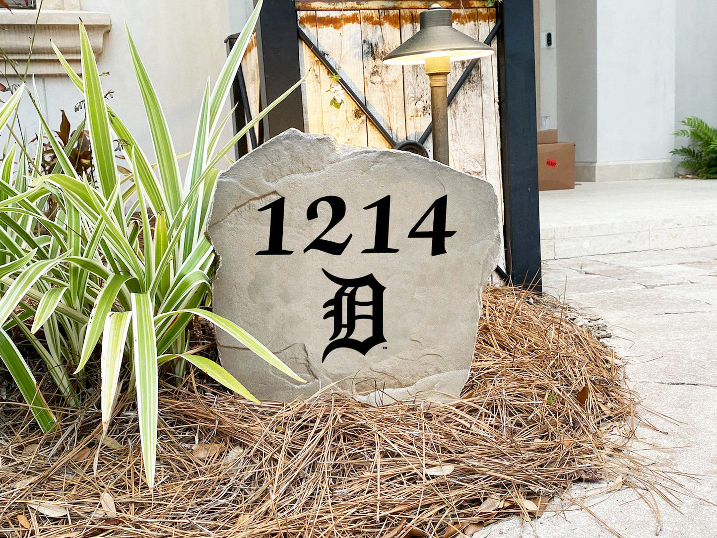 Detroit Tigers Design-A-Stone Landscape Art Address Stone