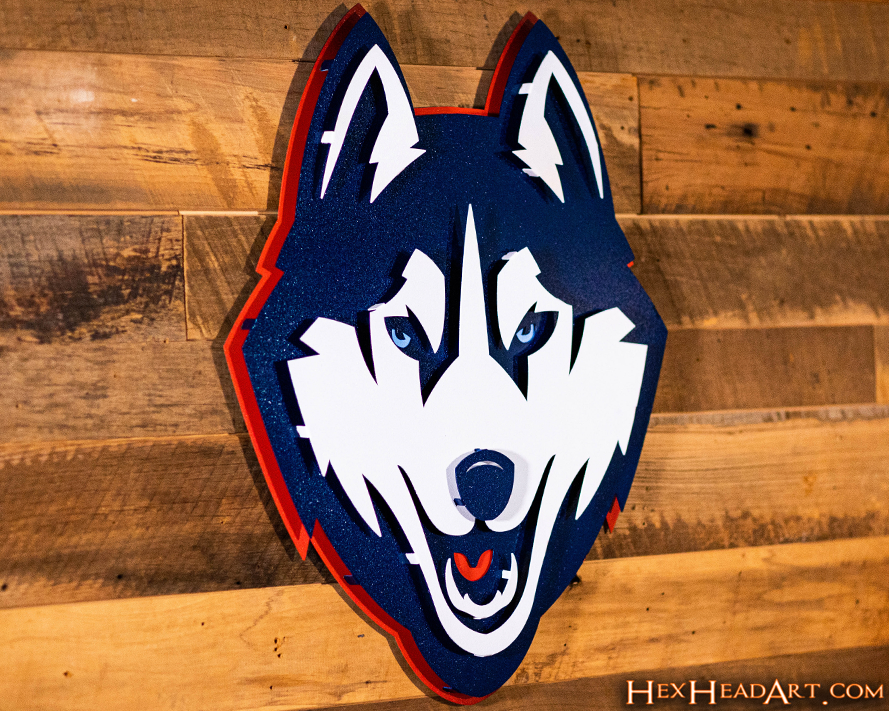 Connecticut UCONN Huskies Mascot 3D Metal Wall Art