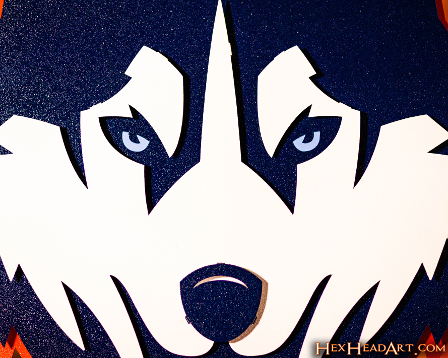 Connecticut UCONN Huskies Mascot 3D Metal Wall Art