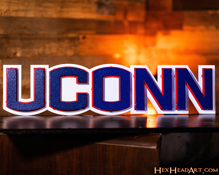 Connecticut Huskies "UCONN"  3D Vintage Metal Wall Art