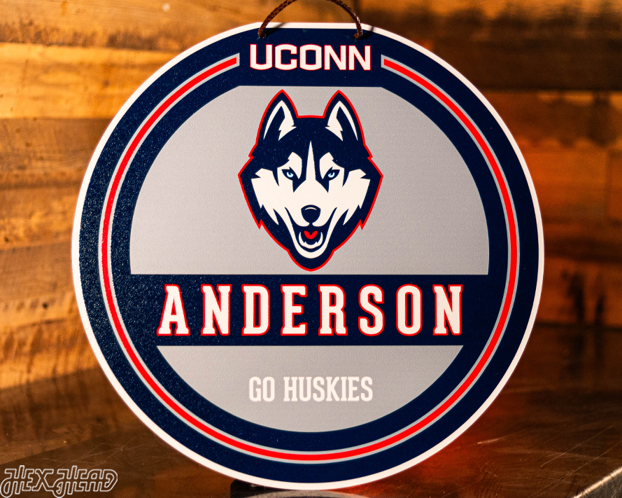 Connecticut UCONN Huskies Personalized Monogram Metal Art