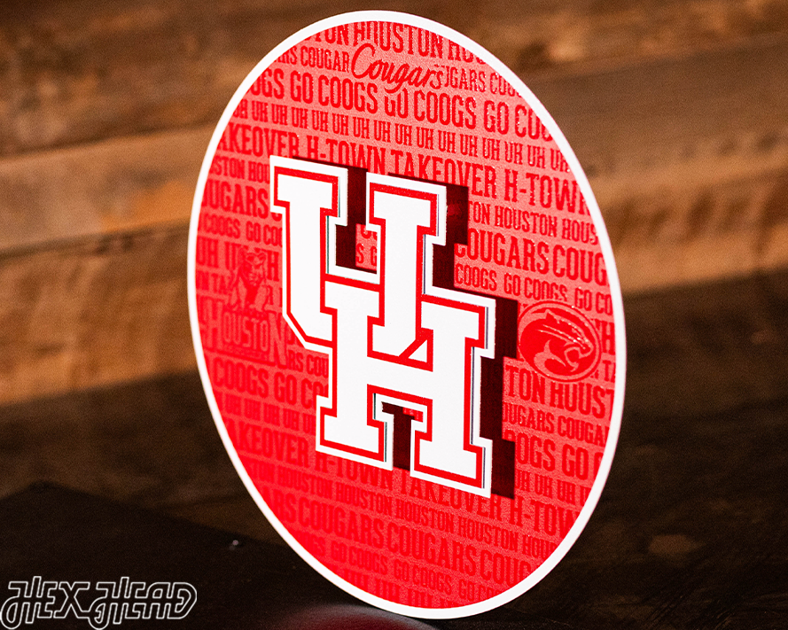 Houston Cougars CRAFT SERIES 3D Embossed Metal Wall Art