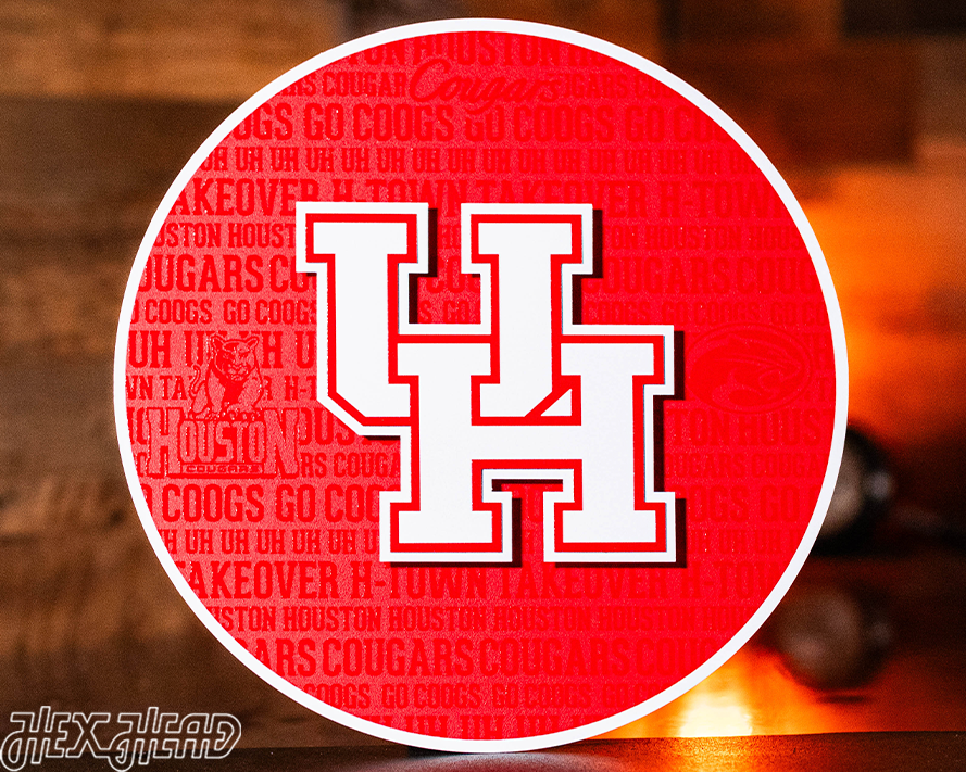 Houston Cougars CRAFT SERIES 3D Embossed Metal Wall Art