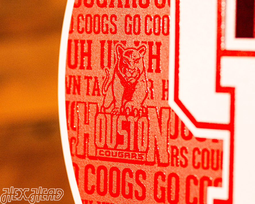 Houston Cougars CRAFT SERIES 3D Embossed Metal Wall Art