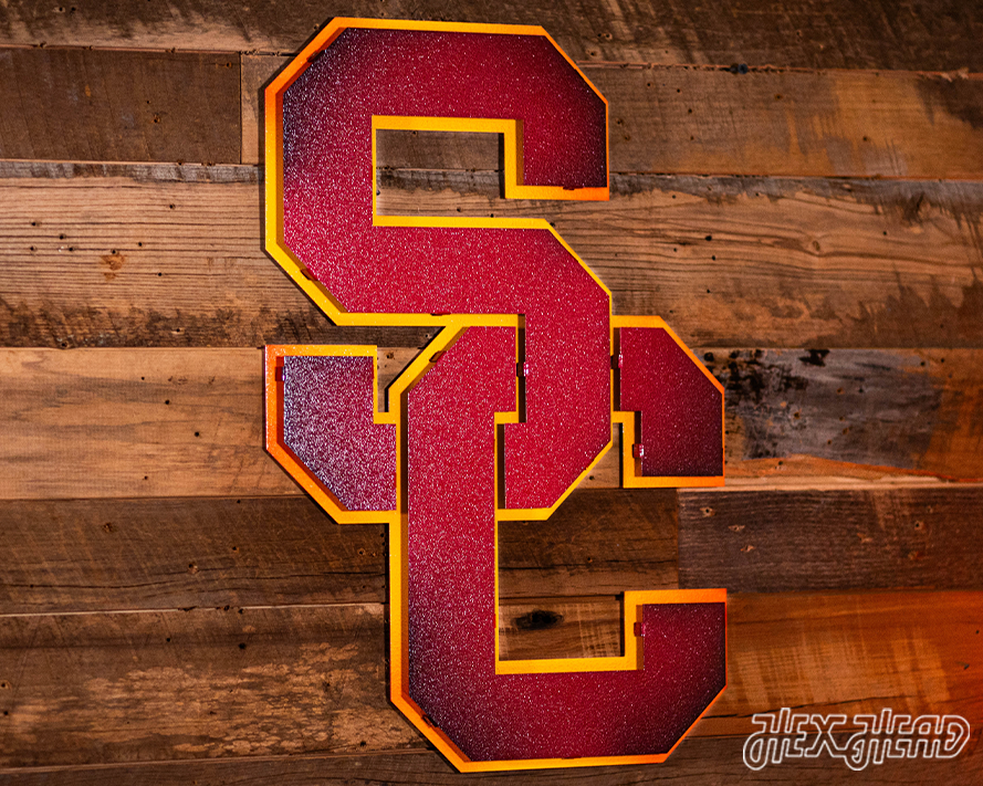 USC Southern California Trojans Interlocking "SC" 3D Metal Wall Art