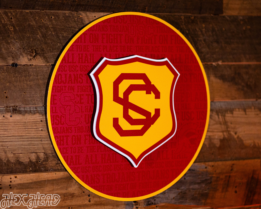 USC Southern California Trojans CRAFT SERIES 3D Embossed Metal Wall Art