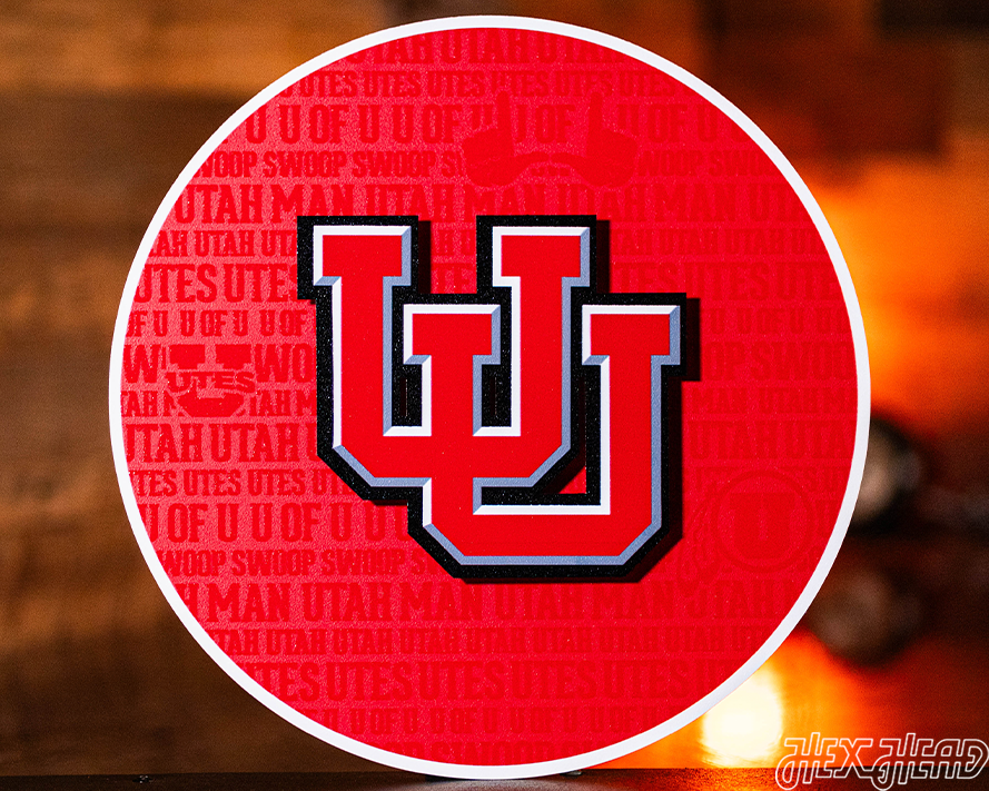 Utah Utes CRAFT SERIES 3D Embossed Metal Wall Art