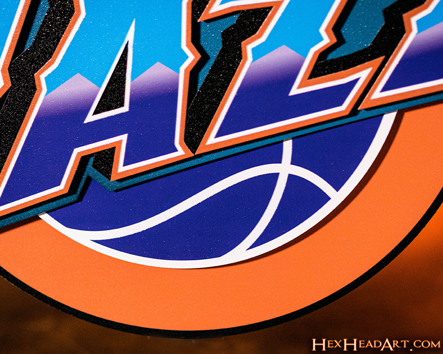 Utah Jazz Retro 1996 3D Vintage Metal Wall Art