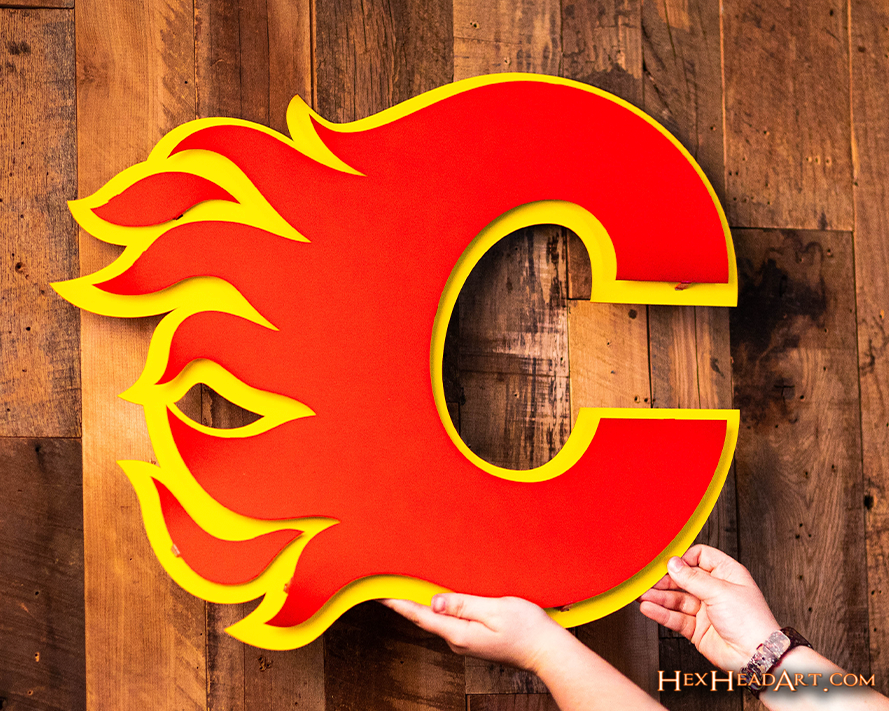 Calgary Flames NHL 3D Vintage Metal Wall Art