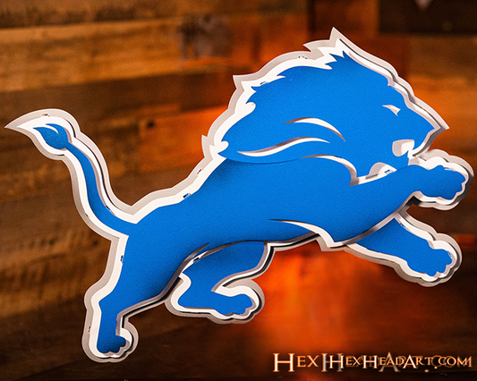 Detroit Lions 3D Vintage Metal Wall Art