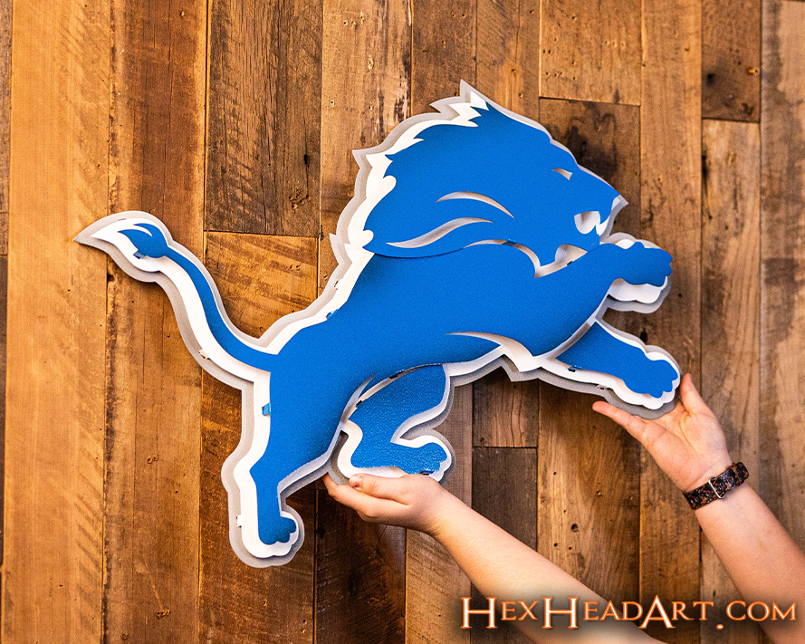 Detroit Lions 3D Vintage Metal Wall Art