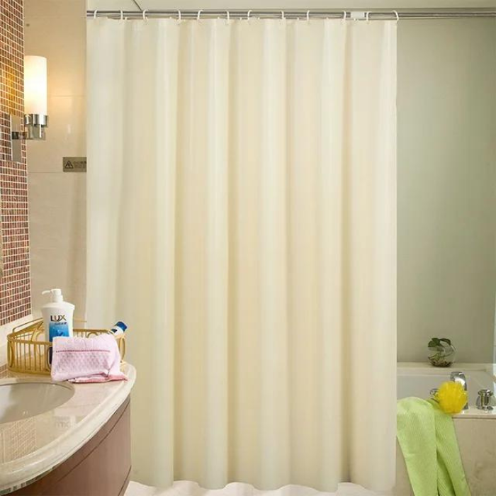 Chic Waterproof Shower Curtain: Heavy S Fold Wavy Design with Mildew Resistance - Includes Luxury Hooks