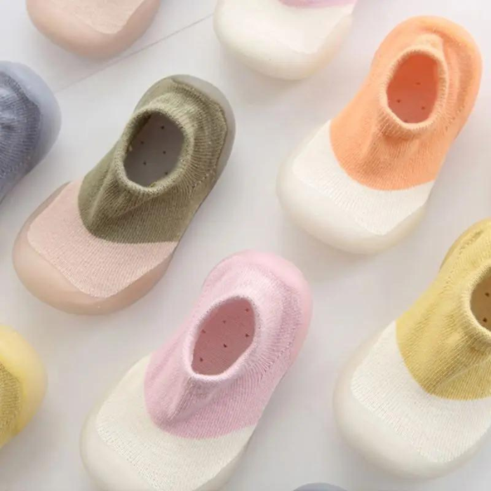 Baby and Toddler Soft Rubber Sole Sock Shoes - Perfect Non-Slip First Walkers