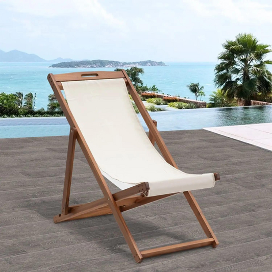 2-Pack Folding Patio Lounge Chairs With Thick Cushioned Comfort