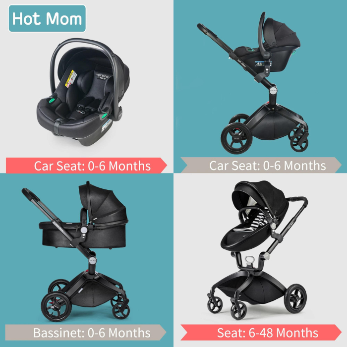 Hot Mom High Landscape Stroller For Newborns 3 in 1 With Premium Accessories