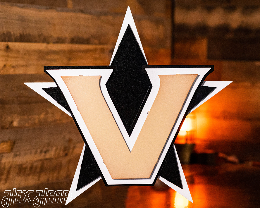 CLOSE OUT- Vanderbilt Commodores 3D Vintage Metal Wall Art