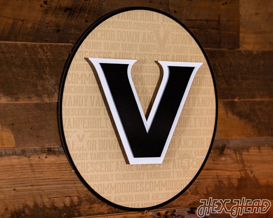 Vanderbilt Commodores CRAFT SERIES 3D Embossed Metal Wall Art