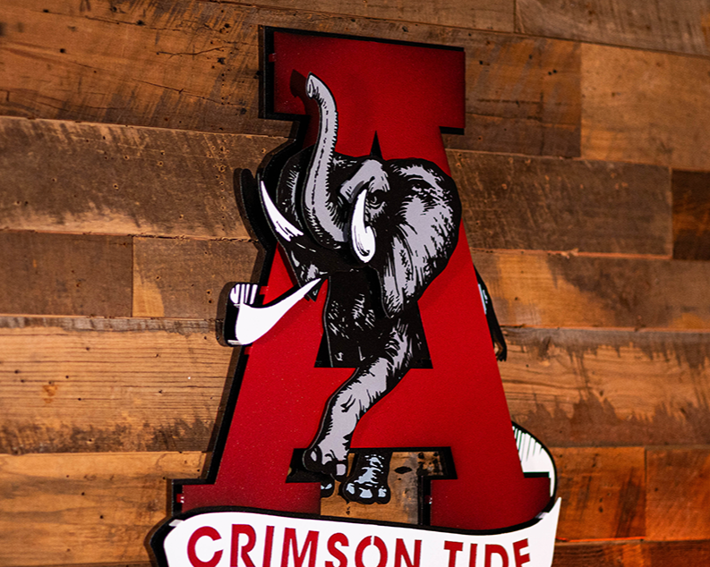 Alabama Crimson Tide VAULT "Elephant thru A" 3D Metal Wall Art