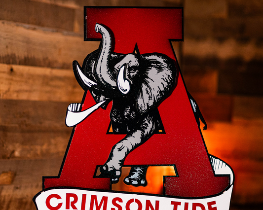 Alabama Crimson Tide VAULT "Elephant thru A" 3D Metal Wall Art