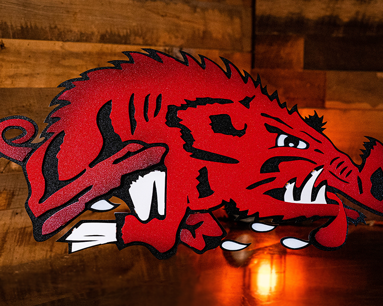 Arkansas Razorbacks VAULT "Slobbering Hog" 3D Vintage Metal Wall Art