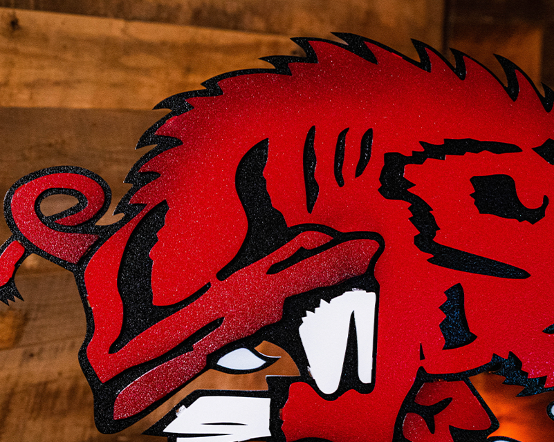 Arkansas Razorbacks VAULT "Slobbering Hog" 3D Vintage Metal Wall Art