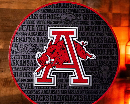 Arkansas Razorback CRAFT SERIES 3D Embossed Metal Wall Art