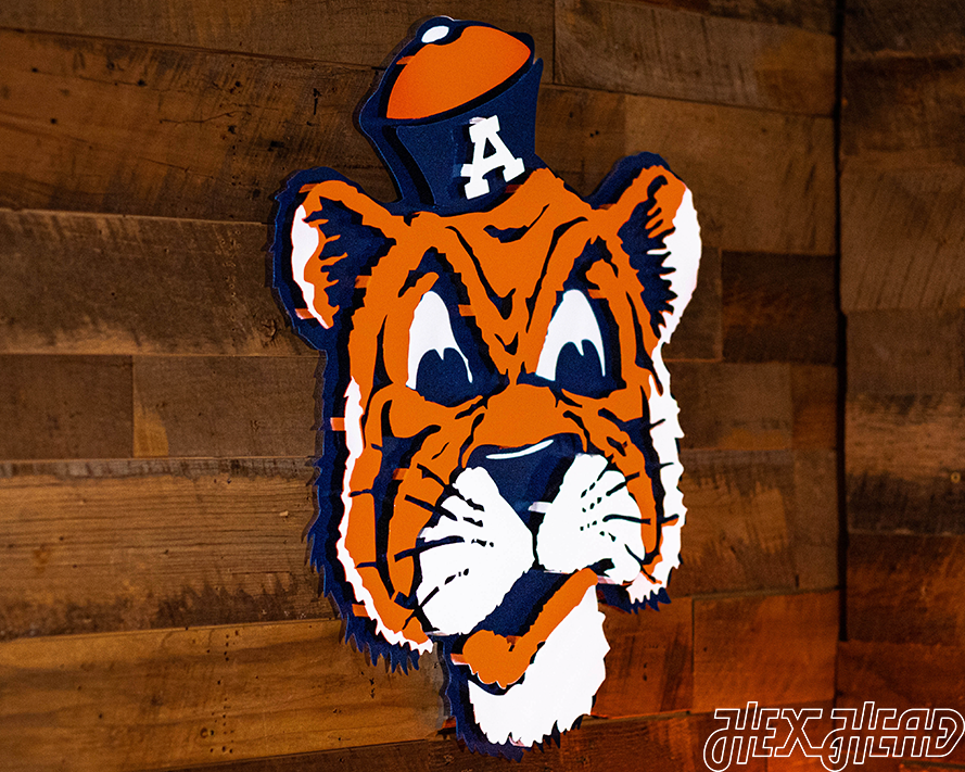 Auburn Tigers "Aubie" VAULT 3D Vintage Metal Wall Art