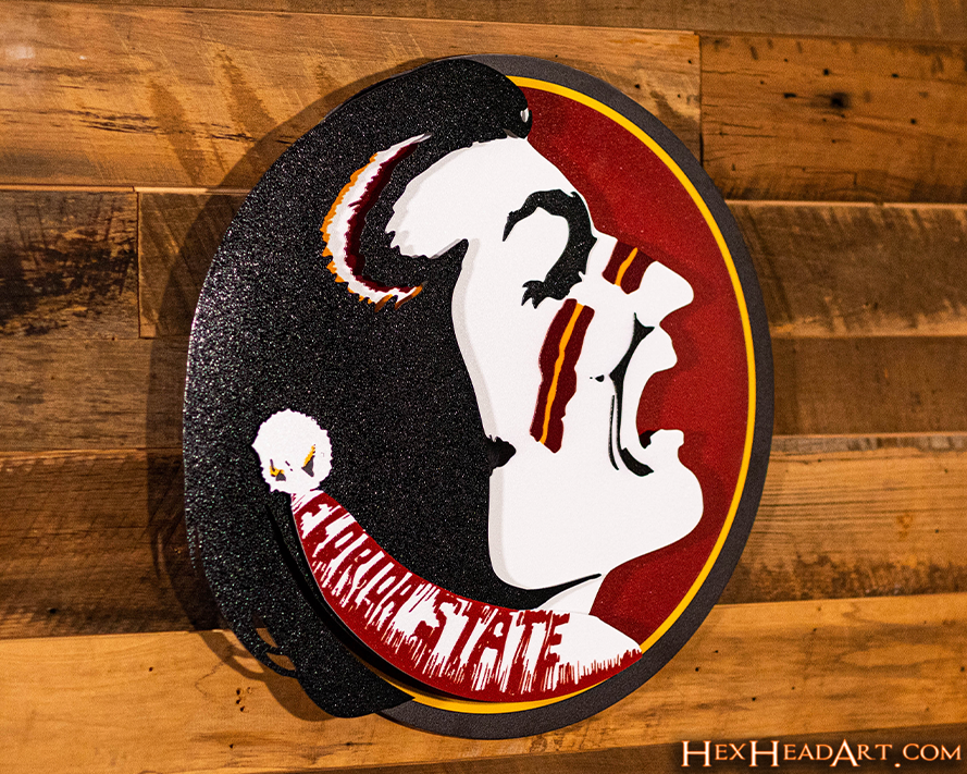 Florida State VAULT "Seminole Head" 3D Metal Wall Art