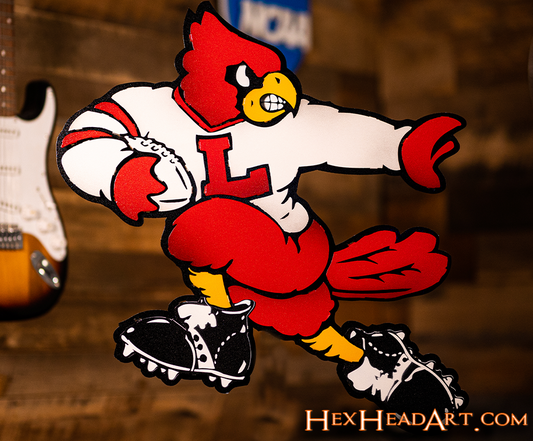 Louisville Cardinals "Heisman" Football Mascot 3D VAULT Metal Wall Art