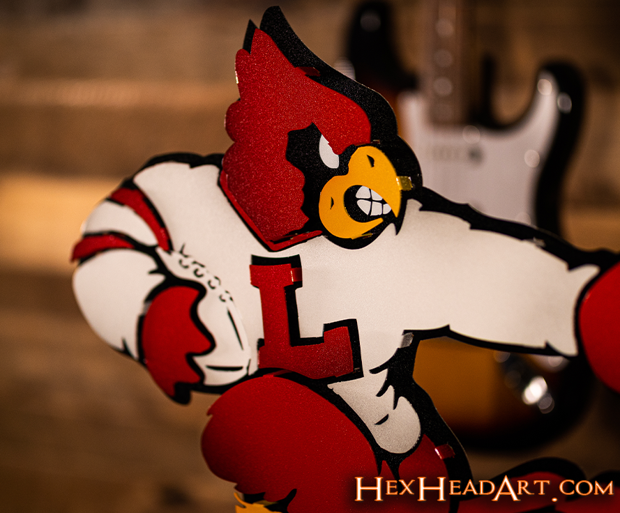 Louisville Cardinals "Heisman" Football Mascot 3D VAULT Metal Wall Art