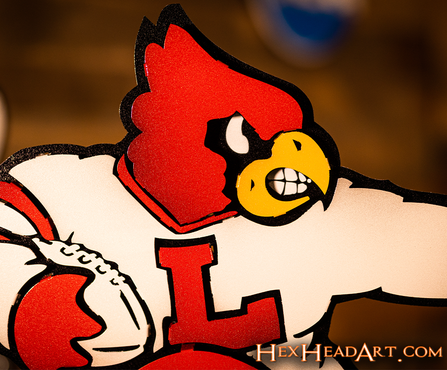 Louisville Cardinals "Heisman" Football Mascot 3D VAULT Metal Wall Art