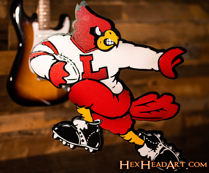 Louisville Cardinals "Heisman" Football Mascot 3D VAULT Metal Wall Art