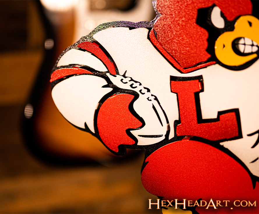 Louisville Cardinals "Heisman" Football Mascot 3D VAULT Metal Wall Art