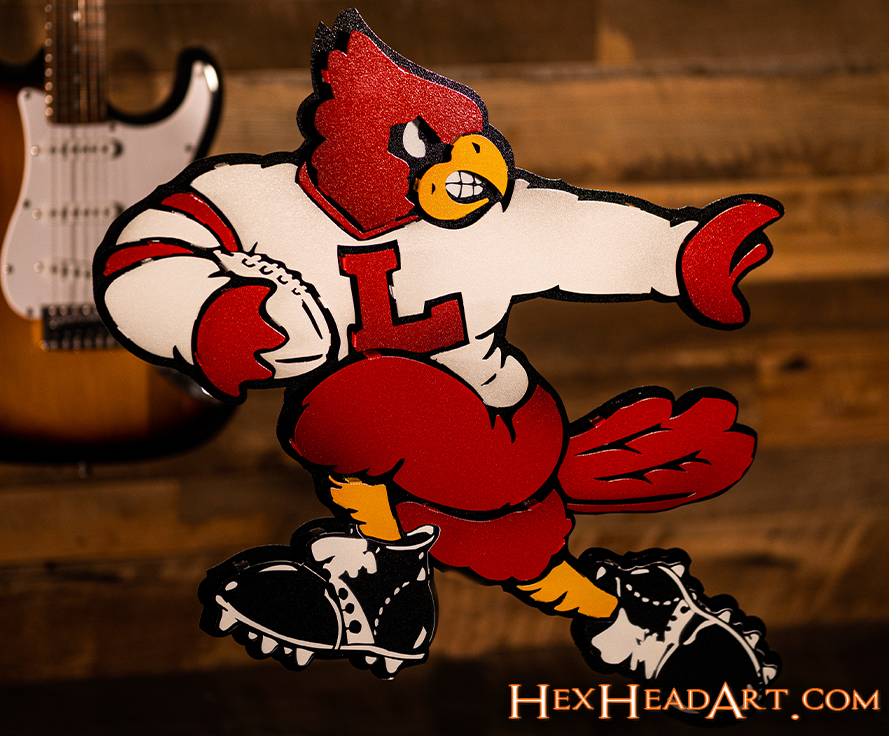 Louisville Cardinals "Heisman" Football Mascot 3D VAULT Metal Wall Art