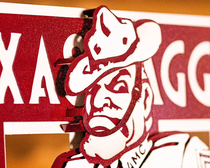 Texas A&M Aggies Vault "Ole Sarge" 3D Vintage Metal Wall Art