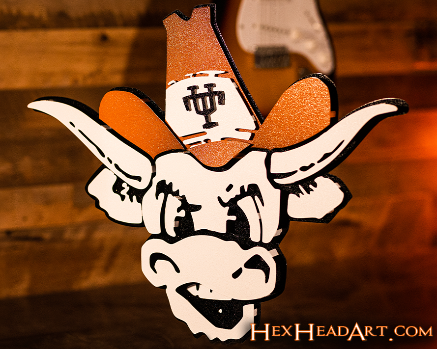 Texas Longhorns VAULT BEVO 3D Vintage Metal Wall Art