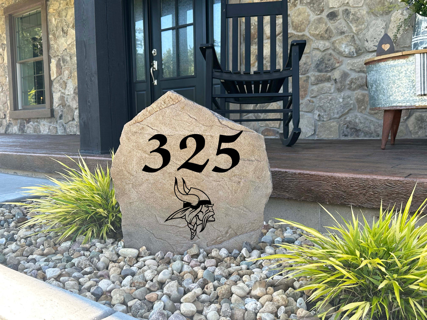 Minnesota Vikings Design-A-Stone Landscape Art Address Stone