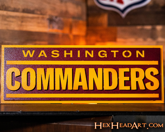 Washington Commanders "COMMANDERS" 3D Vintage Metal Wall Art