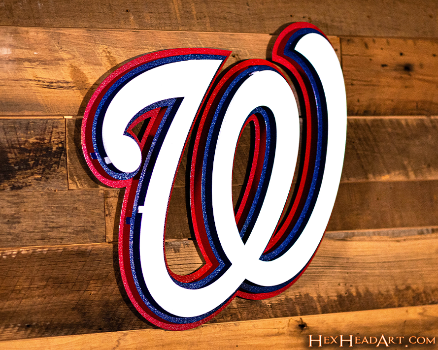 Washington Nationals 3 Layer W 3D Metal Wall Art